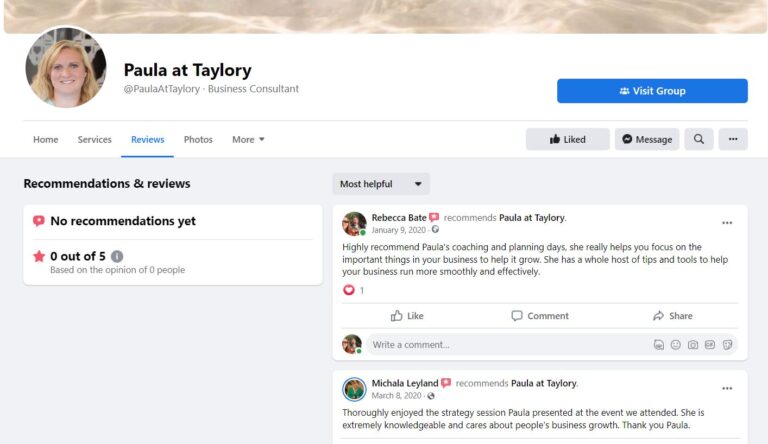 facebook review tab not showing